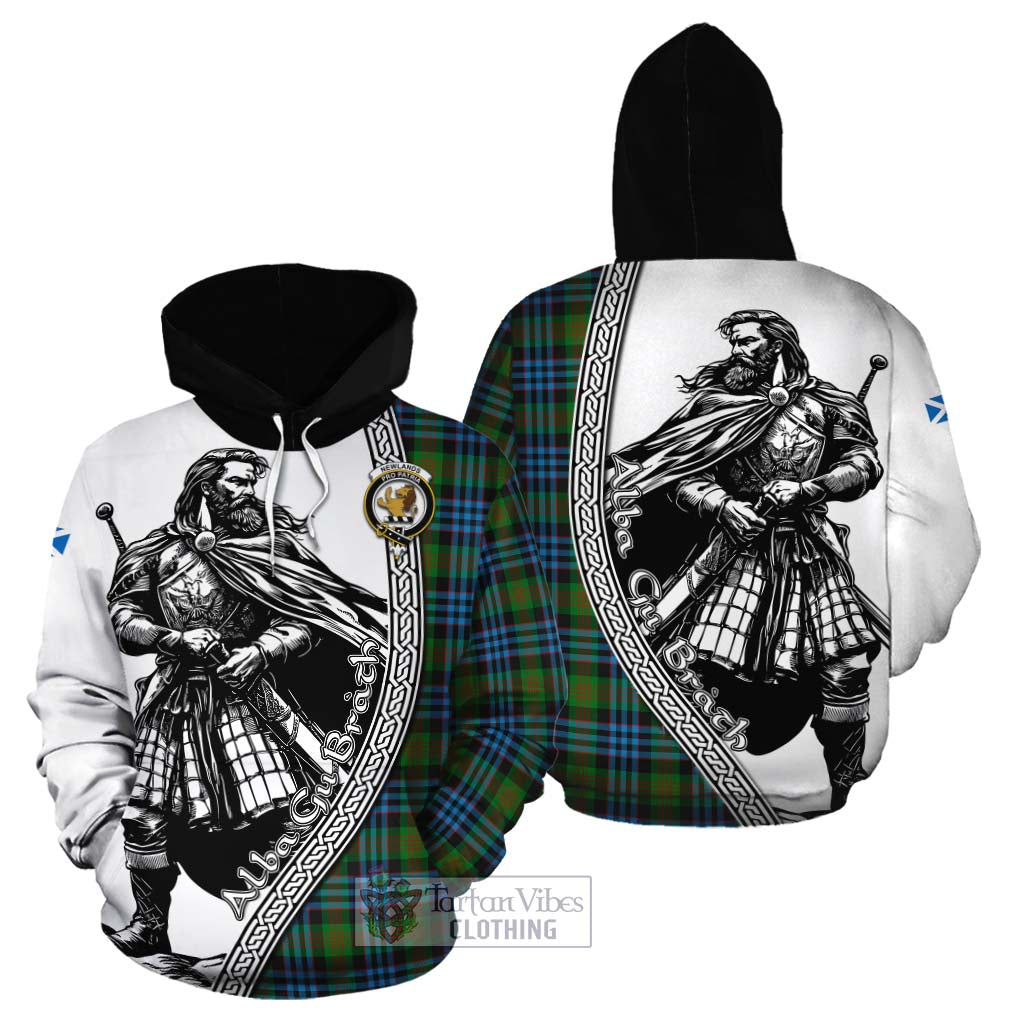 Newlands Tartan Clan Crest Cotton Hoodie with Highlander Warrior Celtic Style Zip Hoodie - Tartan Vibes Clothing