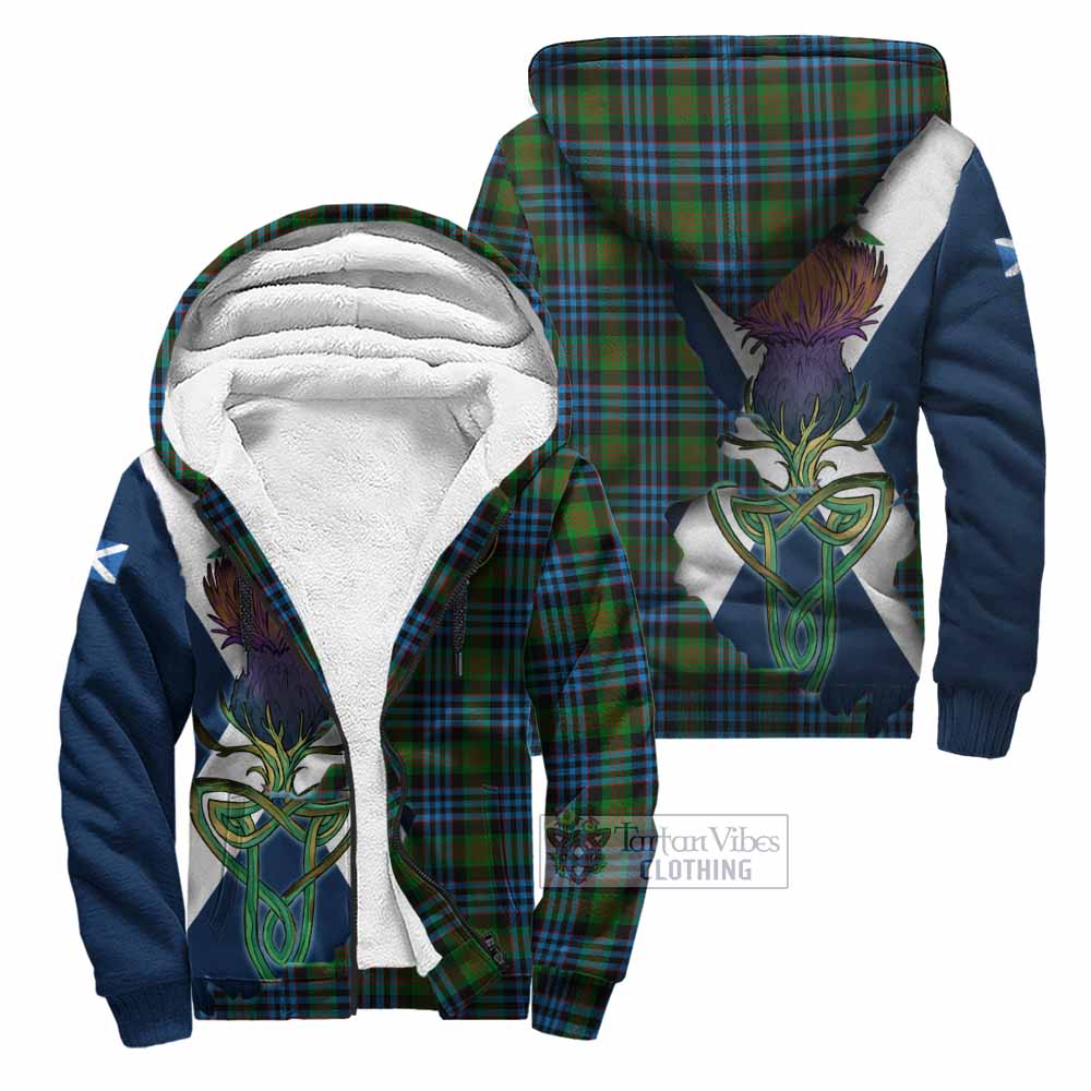 Newlands Tartan Family Crest Sherpa Hoodie Scottish Thistle Celtic Inspired Unisex - Tartan Vibes Clothing