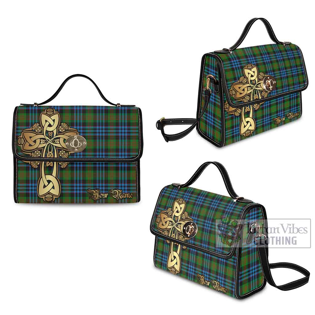 Tartan Vibes Clothing Newlands Tartan Waterproof Canvas Bag Golden Thistle Celtic Cross Style