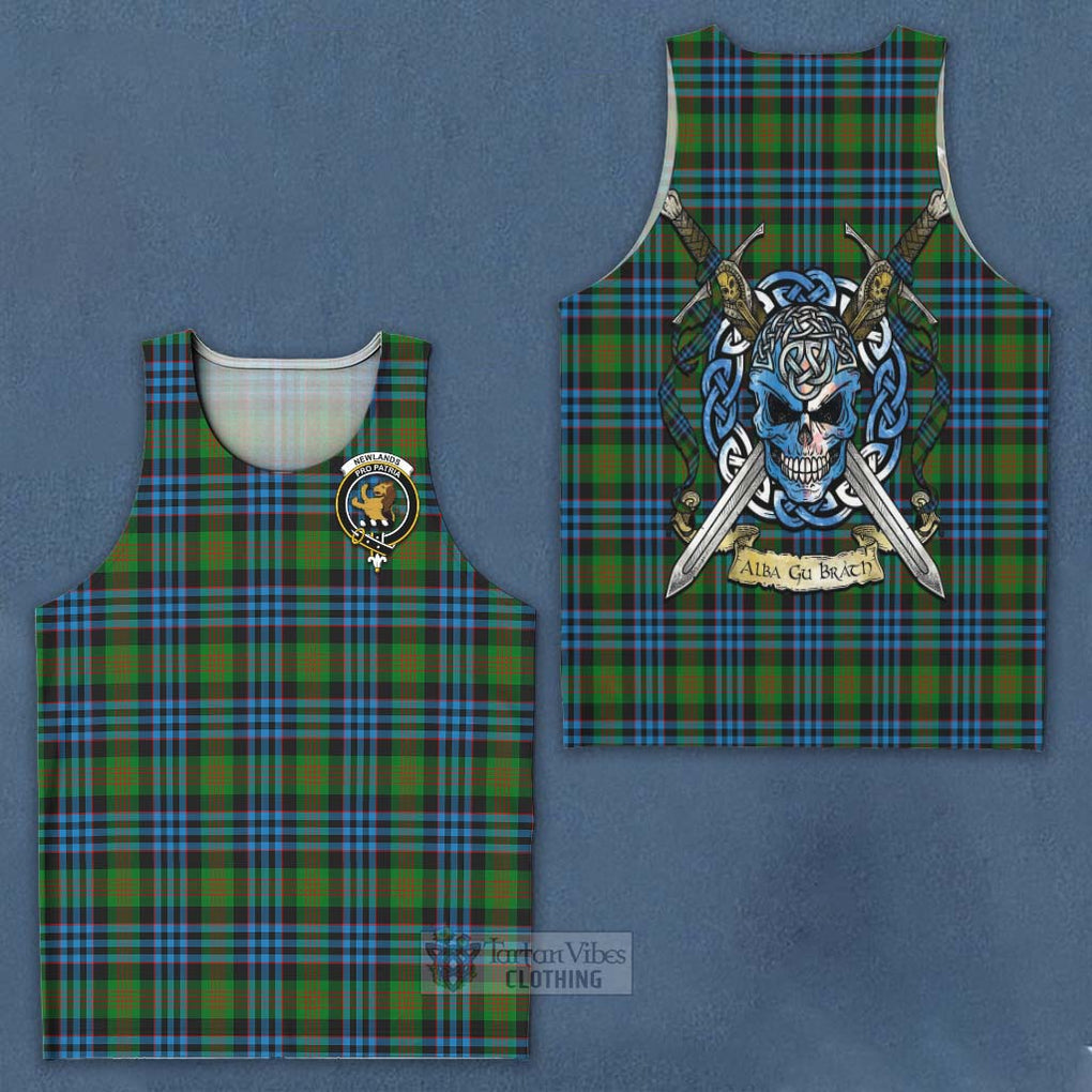 Newlands Tartan Men's Tank Top with Family Crest Celtic Skull Style - Tartan Vibes Clothing