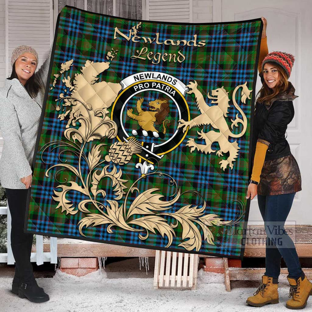 Tartan Vibes Clothing Newlands Tartan Quilt with Family Crest and Scottish Symbol Style