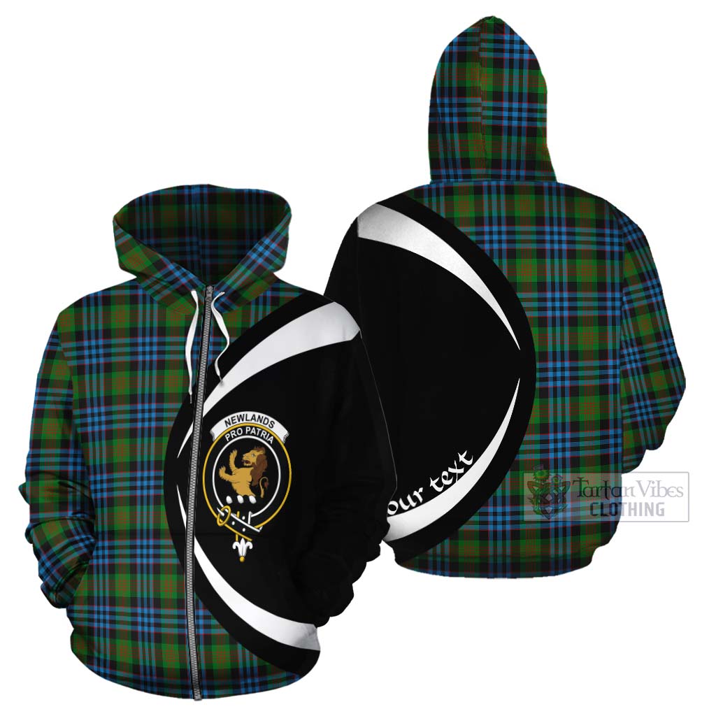 Newlands Tartan Cotton Hoodie with Family Crest Circle Style - Tartan Vibes Clothing