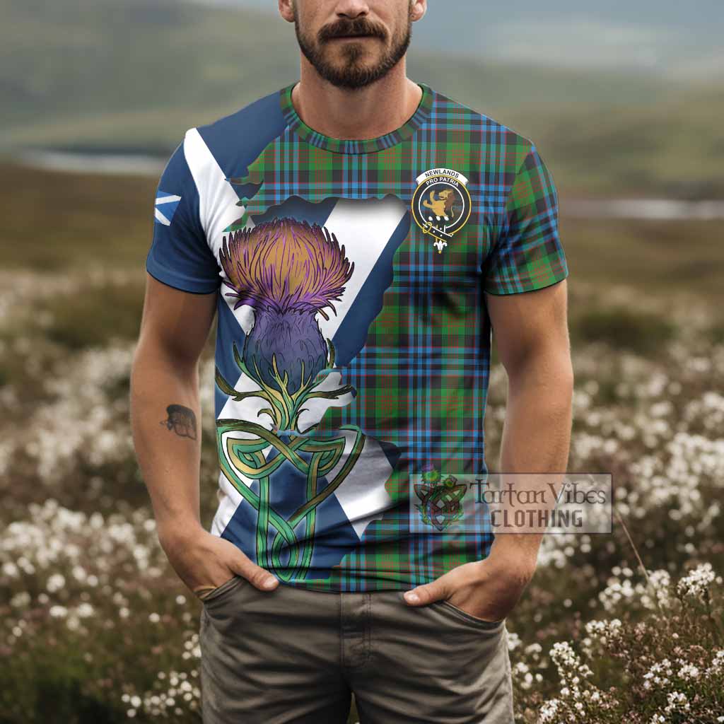 Newlands Tartan Family Crest T-Shirt Scottish Thistle Celtic Inspired - Tartan Vibes Clothing