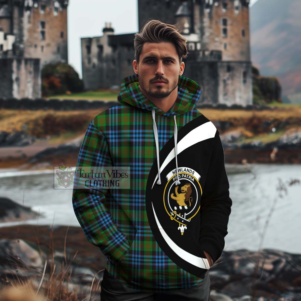 Newlands Tartan Cotton Hoodie with Family Crest Circle Style - Tartan Vibes Clothing