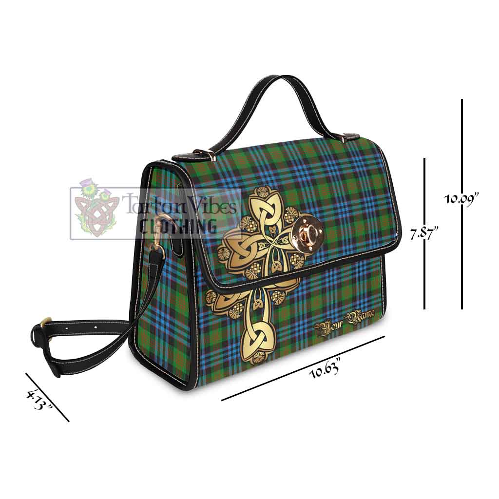 Tartan Vibes Clothing Newlands Tartan Waterproof Canvas Bag Golden Thistle Celtic Cross Style