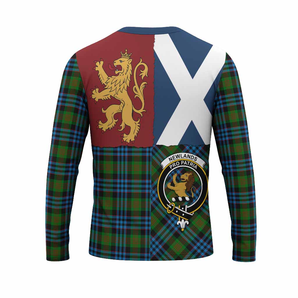 Newlands Crest Tartan Long Sleeve T-Shirt with Lion Rampant Saltire Style