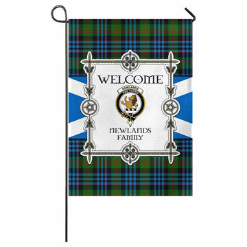 Newlands Family Crest Tartan Welcome Garden Flag Saltire Harmony Style