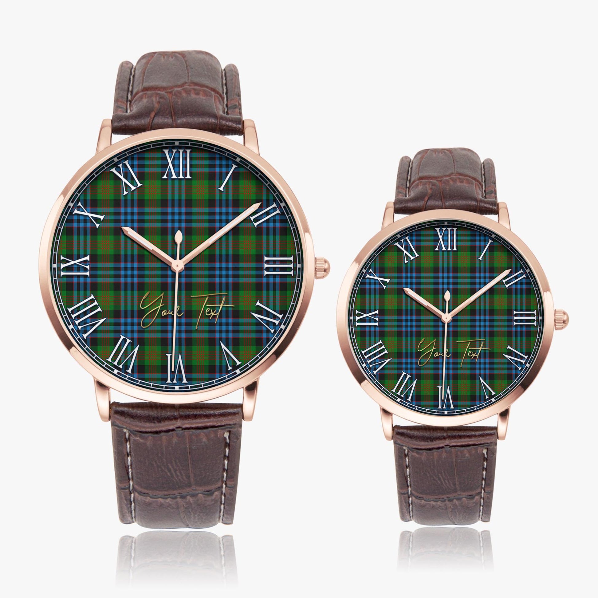 Newlands Tartan Personalized Your Text Leather Trap Quartz Watch - Tartan Vibes Clothing