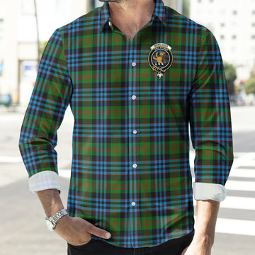 Newlands of Lauriston Tartan Long Sleeve Button Up Shirt with Family Crest