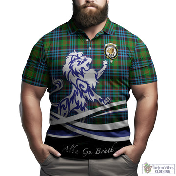 Newlands of Lauriston Tartan Polo Shirt with Alba Gu Brath Regal Lion Emblem