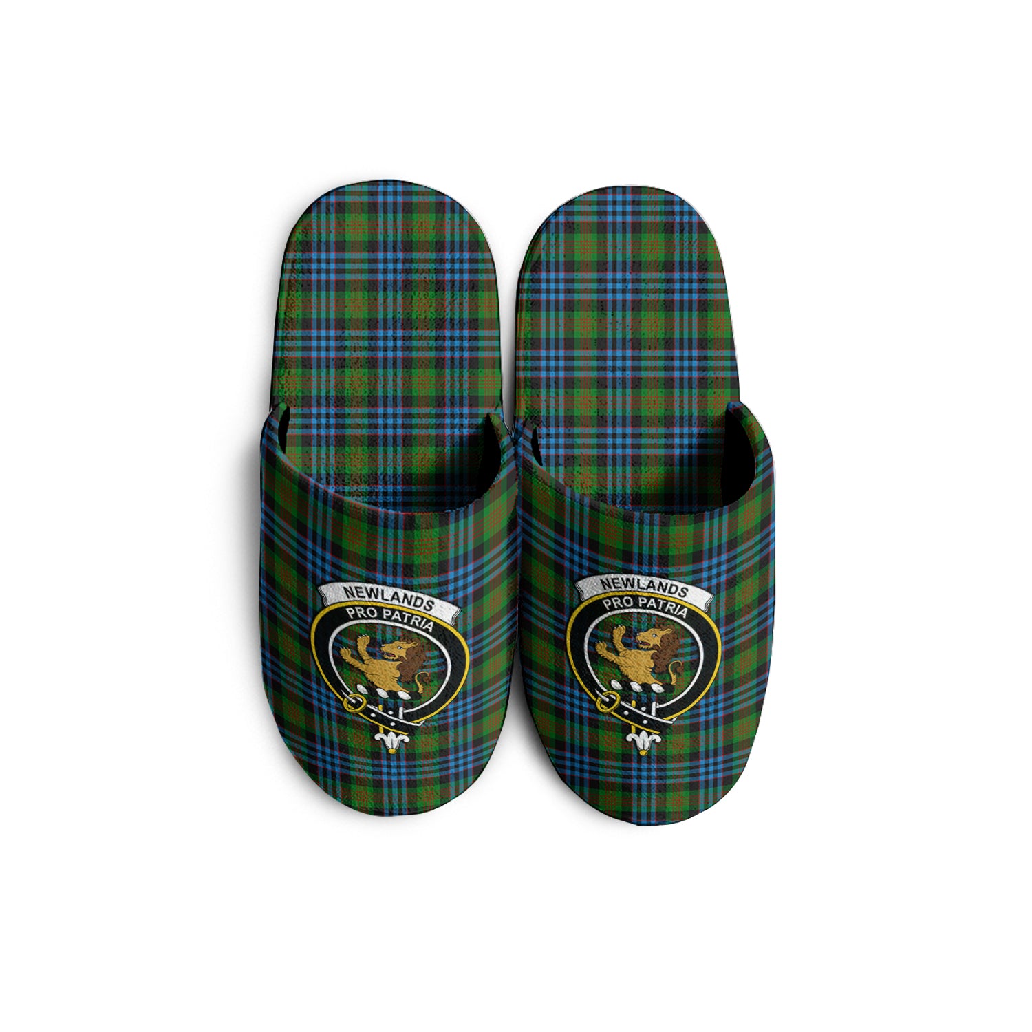 Newlands of Lauriston Tartan Home Slippers with Family Crest - Tartanvibesclothing Shop