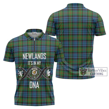 Newlands Tartan Zipper Polo Shirt with Family Crest DNA In Me Style Unisex - Tartan Vibes Clothing