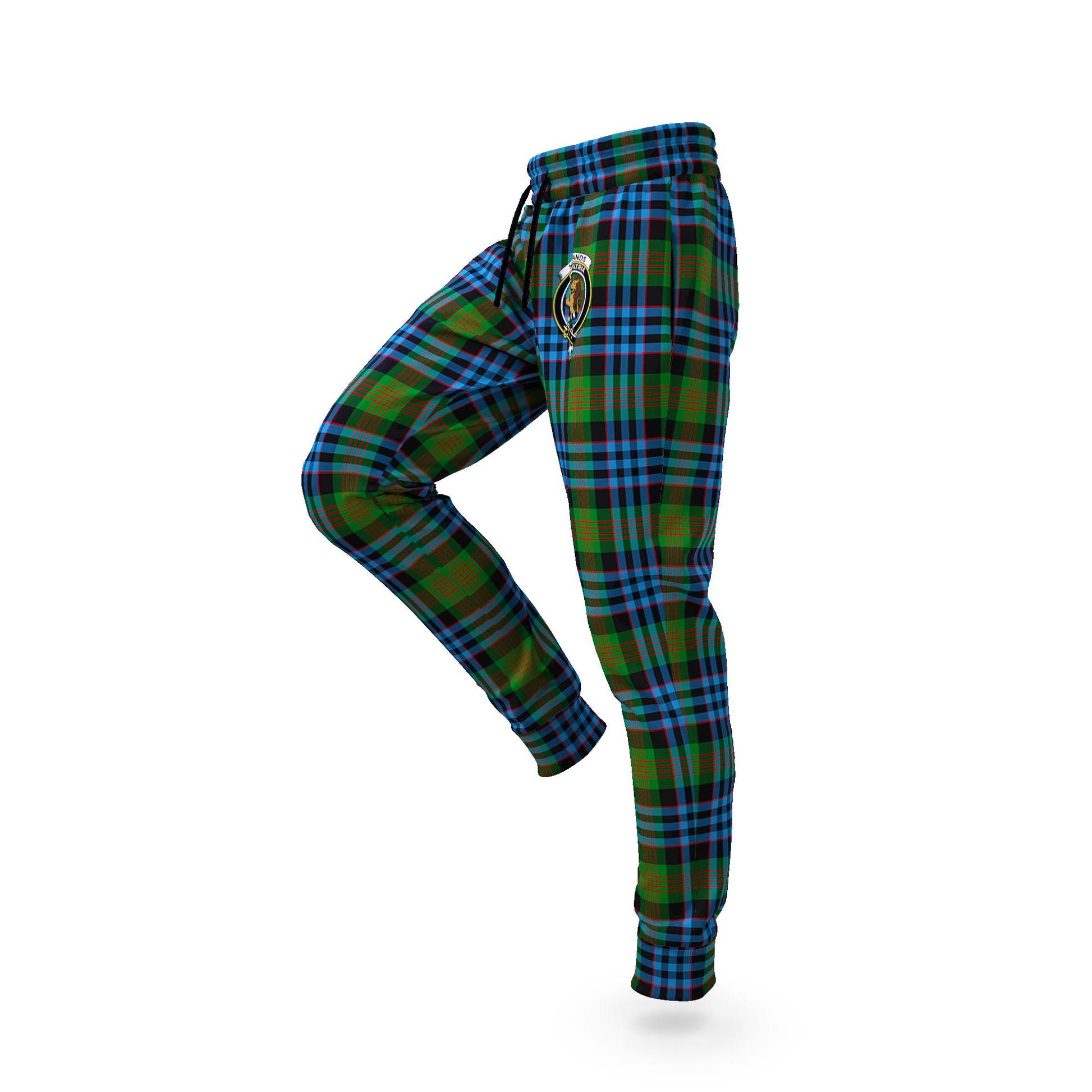 Newlands of Lauriston Tartan Joggers Pants with Family Crest S - Tartanvibesclothing