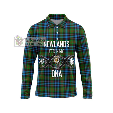 Newlands Tartan Long Sleeve Polo Shirt with Family Crest DNA In Me Style Unisex - Tartan Vibes Clothing
