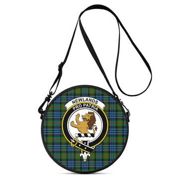 Newlands of Lauriston Tartan Round Satchel Bags with Family Crest