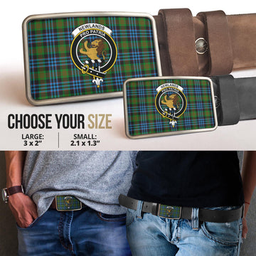 Newlands of Lauriston Tartan Belt Buckles with Family Crest