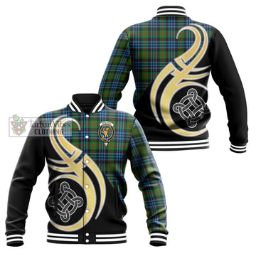Newlands Tartan Baseball Jacket with Family Crest and Celtic Symbol Style Unisex - Tartan Vibes Clothing