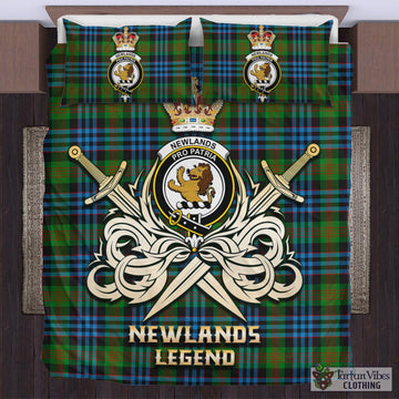 Tartan Vibes Clothing Newlands of Lauriston Tartan Bedding Set with Clan Crest and the Golden Sword of Courageous Legacy