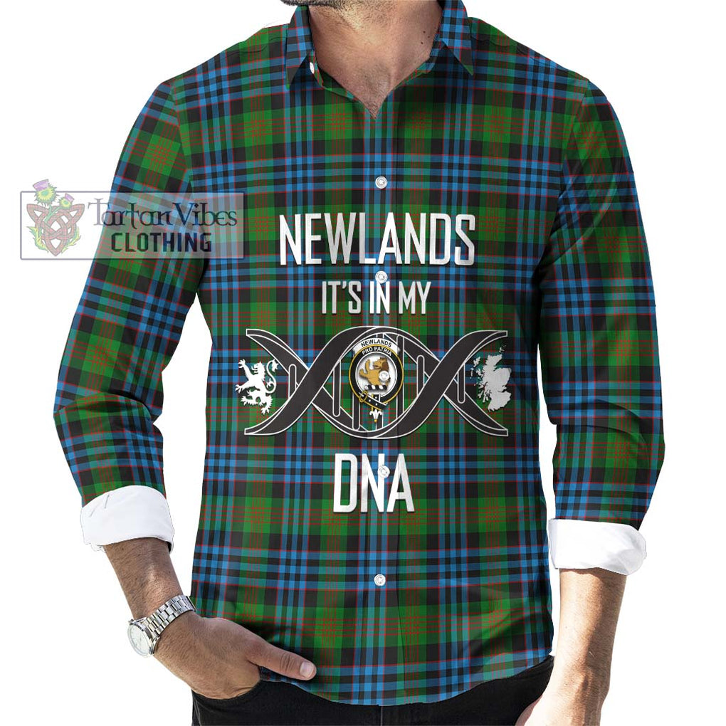 Newlands Tartan Long Sleeve Button Shirt with Family Crest DNA In Me Style Men's Shirt S - Tartanvibesclothing Shop