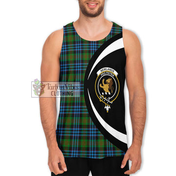 Newlands Tartan Men's Tank Top with Family Crest Circle Style Men - Tartan Vibes Clothing