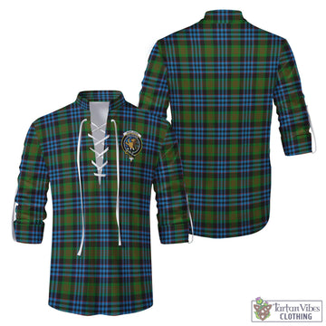 Newlands Tartan Men's Scottish Traditional Jacobite Ghillie Kilt Shirt with Family Crest Men - Tartan Vibes Clothing