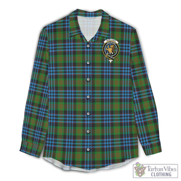 Newlands of Lauriston Tartan Womens Casual Shirt with Family Crest