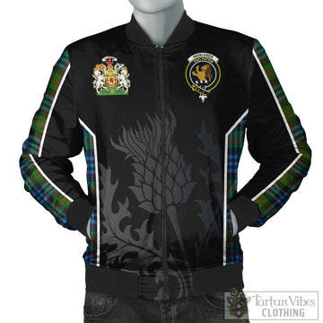 Newlands of Lauriston Tartan Bomber Jacket with Family Crest and Scottish Thistle Vibes Sport Style