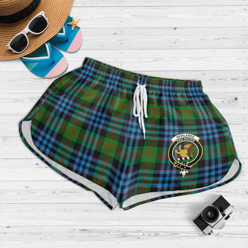 newlands-of-lauriston-tartan-womens-shorts-with-family-crest