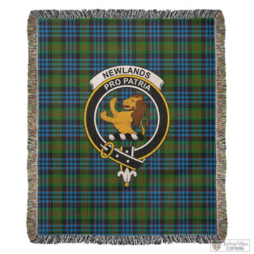 Newlands of Lauriston Tartan Woven Blanket with Family Crest