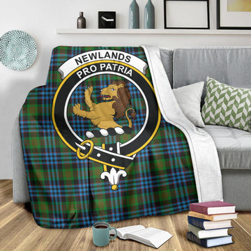 Newlands of Lauriston Tartan Blanket with Family Crest