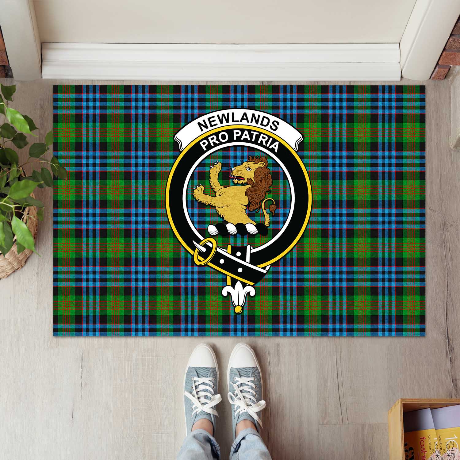 Newlands Tartan Rubber Doormat with Family Crest L 60*90cm - Tartan Vibes Clothing
