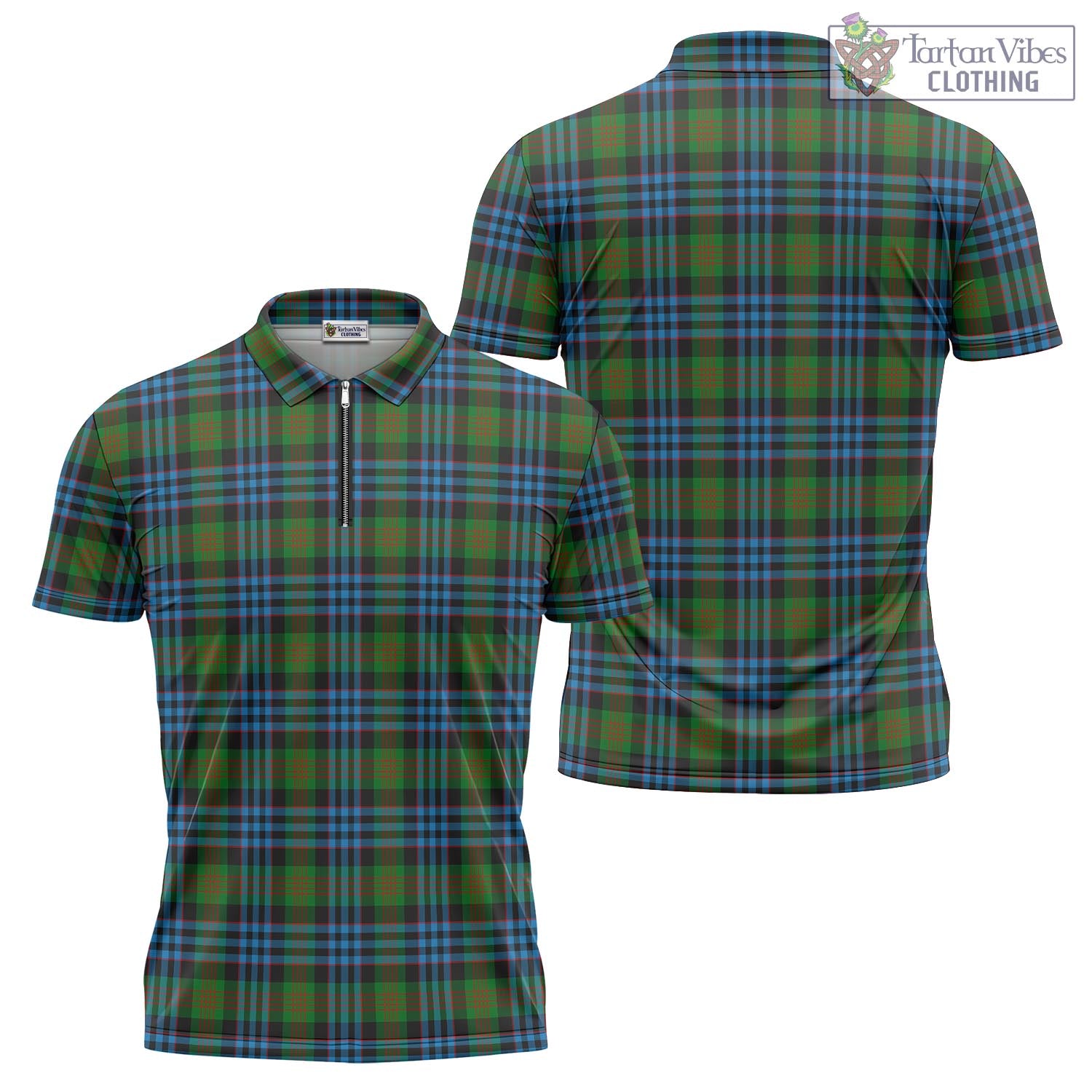 Newlands Tartan Zipper Polo Shirt Unisex - Tartan Vibes Clothing