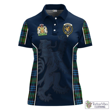 Newlands of Lauriston Tartan Women's Polo Shirt with Family Crest and Lion Rampant Vibes Sport Style