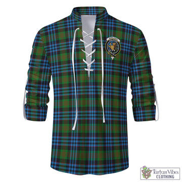 Newlands Tartan Men's Scottish Traditional Jacobite Ghillie Kilt Shirt with Family Crest - Tartan Vibes Clothing