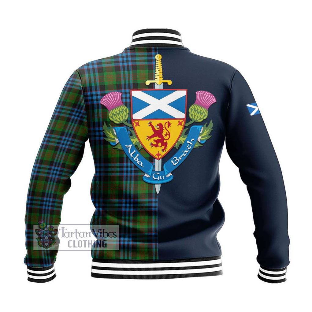 Newlands Tartan Baseball Jacket Alba with Scottish Lion Royal Arm Half Style - Tartan Vibes Clothing