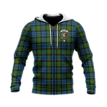 Newlands of Lauriston Tartan Knitted Hoodie with Family Crest