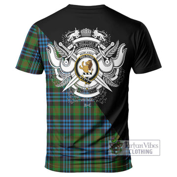 Newlands Tartan T-Shirt with Family Crest and Military Logo Style - Tartan Vibes Clothing
