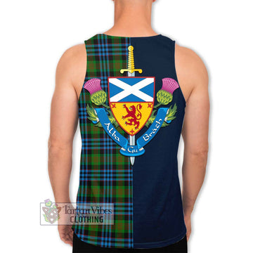 Newlands Tartan Men's Tank Top Alba with Scottish Lion Royal Arm Half Style - Tartan Vibes Clothing