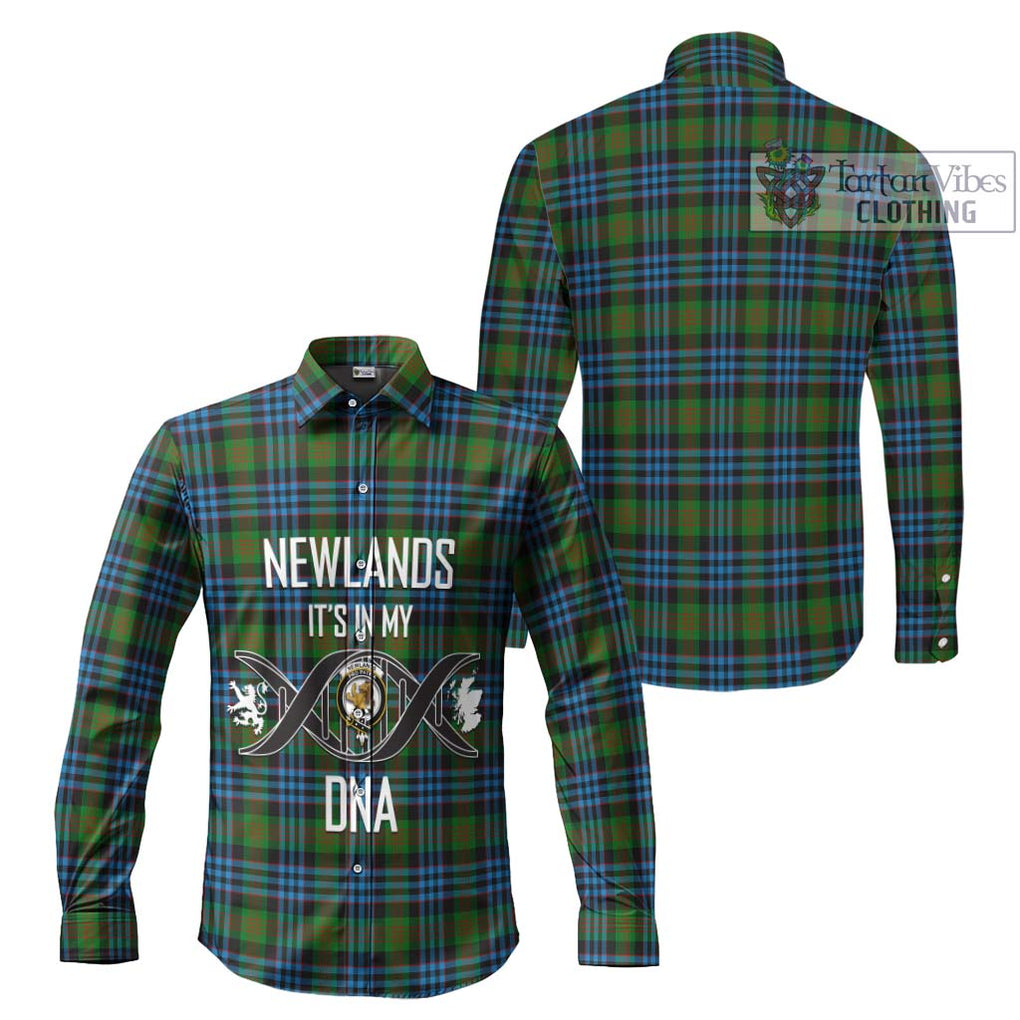 Newlands Tartan Long Sleeve Button Shirt with Family Crest DNA In Me Style Men's Shirt - Tartanvibesclothing Shop