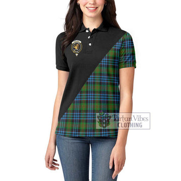 Newlands Tartan Women's Polo Shirt with Family Crest and Military Logo Style - Tartan Vibes Clothing