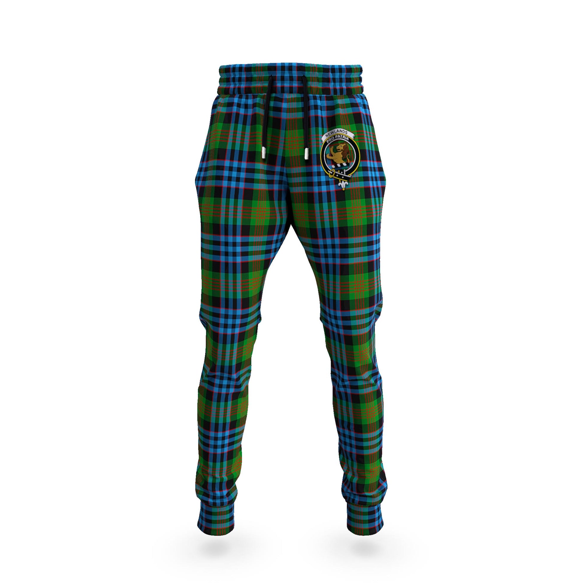 Newlands of Lauriston Tartan Joggers Pants with Family Crest - Tartanvibesclothing