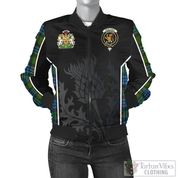 Newlands of Lauriston Tartan Bomber Jacket with Family Crest and Scottish Thistle Vibes Sport Style