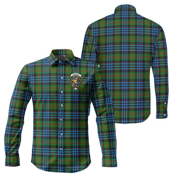 Newlands of Lauriston Tartan Long Sleeve Button Up Shirt with Family Crest