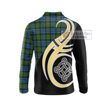 Newlands Tartan Long Sleeve Polo Shirt with Family Crest and Celtic Symbol Style - Tartan Vibes Clothing