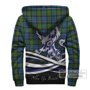 Newlands Tartan Sherpa Hoodie with Alba Gu Brath Regal Lion Emblem - Tartan Vibes Clothing