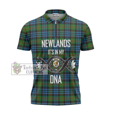 Newlands Tartan Zipper Polo Shirt with Family Crest DNA In Me Style - Tartan Vibes Clothing