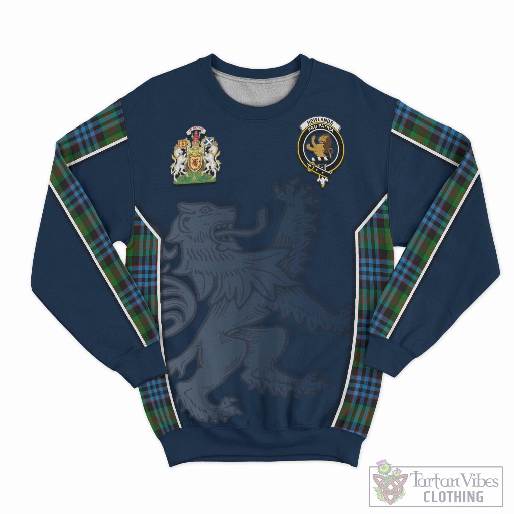 Tartan Vibes Clothing Newlands of Lauriston Tartan Sweater with Family Crest and Lion Rampant Vibes Sport Style