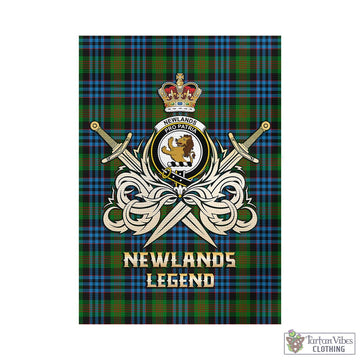 Tartan Vibes Clothing Newlands of Lauriston Tartan Flag with Clan Crest and the Golden Sword of Courageous Legacy