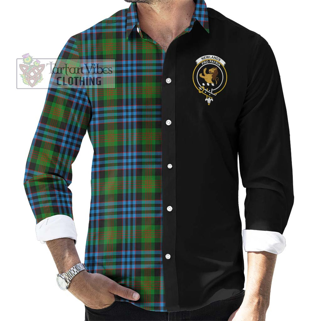 Newlands Tartan Long Sleeve Button Shirt with Family Crest and Half Of Me Style - Tartanvibesclothing Shop