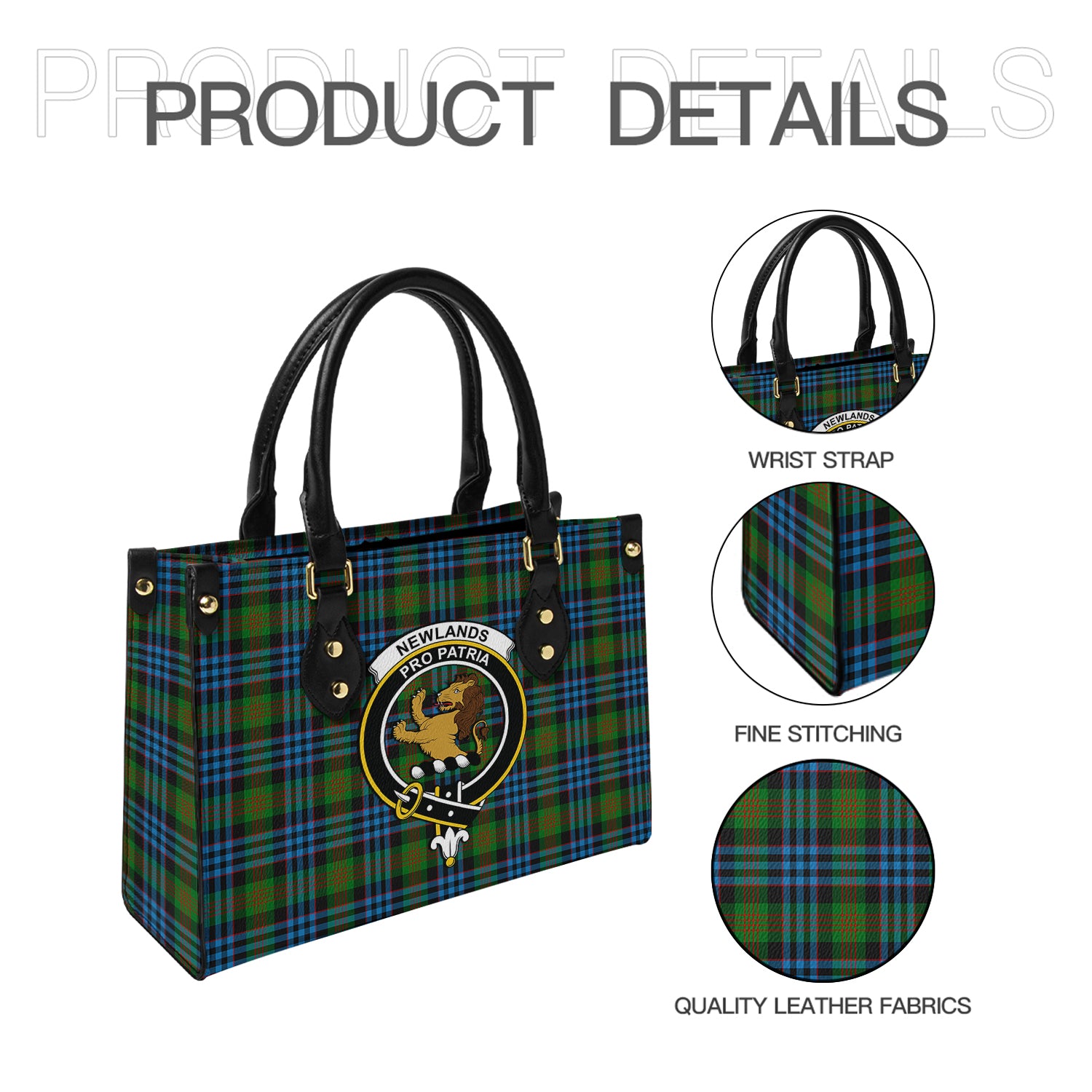 newlands-of-lauriston-tartan-leather-bag-with-family-crest